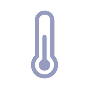 Illustration of a thermometer icon in purple